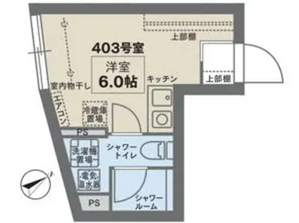 COCOFLAT目白(ワンルーム/4階)の間取り写真