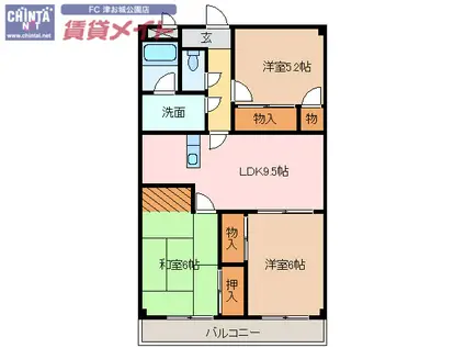 マリンスクエア(3LDK/7階)の間取り写真