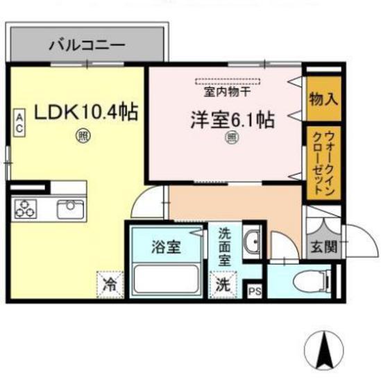 クラウドMR(1LDK/2階)の間取り写真