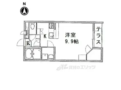 レオパレスケルン(1K/1階)の間取り写真