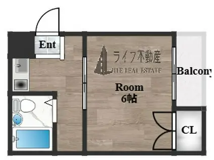 エスタイル小阪(1K/3階)の間取り写真