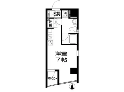 パレットコート(ワンルーム/4階)の間取り写真