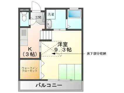 ブリッジゲートN(1K/2階)の間取り写真