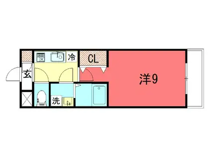 COTO GLANCE一乗寺駅前(1K/2階)の間取り写真