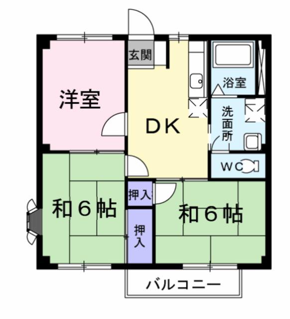 MハイツI(3DK/2階)の間取り写真
