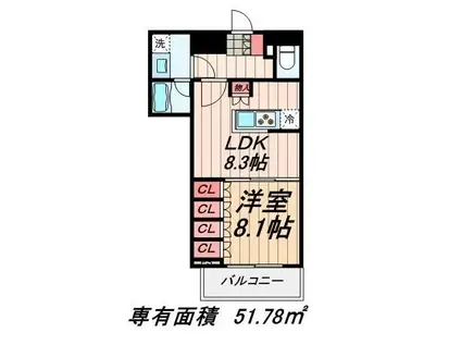 THE TOKYO TOWERS MIDTOWER(1LDK/13階)の間取り写真