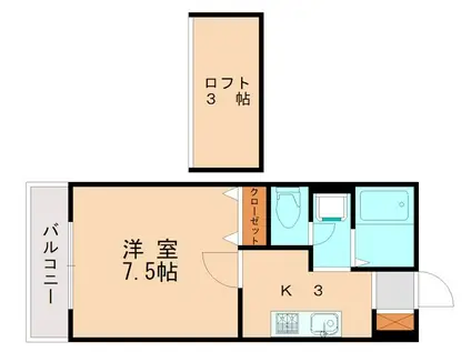 レンブランサ舞松原IA(1K/1階)の間取り写真