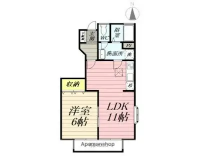 エクセレント・クレオ(1LDK/1階)の間取り写真