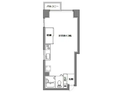 バンヴェール栗山(ワンルーム/2階)の間取り写真