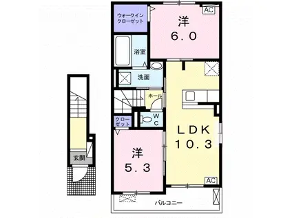 アート ハラン(2LDK/2階)の間取り写真