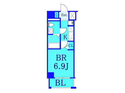 ライジングプレイス桜木町二番館(1K/7階)の間取り写真