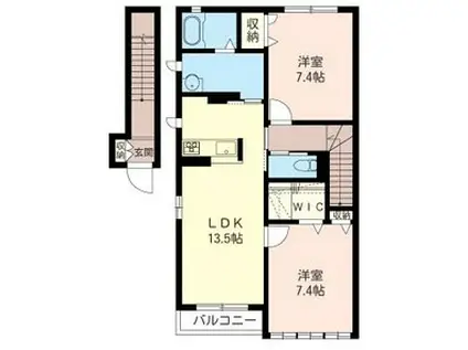 ウイング スクエア I(2LDK/2階)の間取り写真