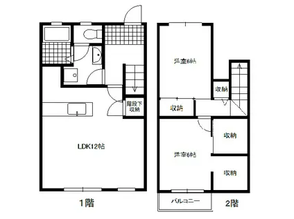 プランドゥール伍番館(2LDK/1階)の間取り写真