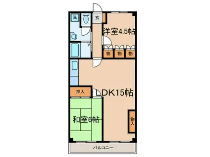 ニューライフ狛江 403(2LDK/4階)の間取り写真