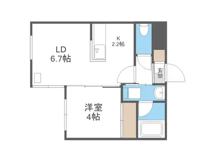 LICHTRARE琴似(1LDK/2階)の間取り写真