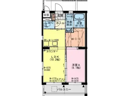 BIJL(1LDK/4階)の間取り写真