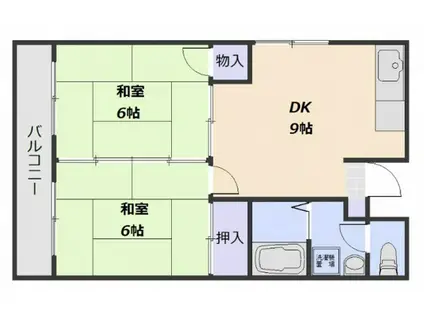 メゾンボネールII(2DK/1階)の間取り写真