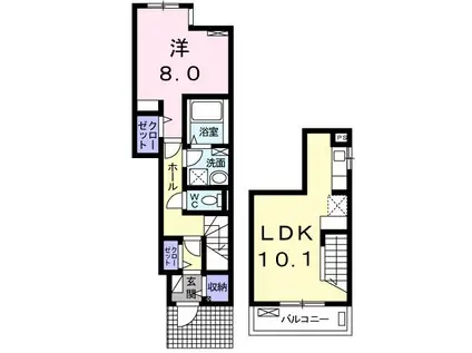 ルタンキャルム(1LDK/1階)の間取り写真