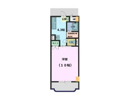 クマオマンション(1K/3階)の間取り写真