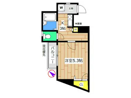 エスポワール(1K/3階)の間取り写真