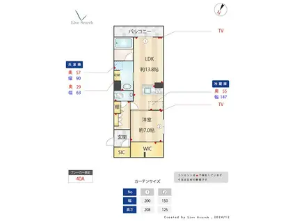 シャーメゾン西高宮(1LDK/2階)の間取り写真