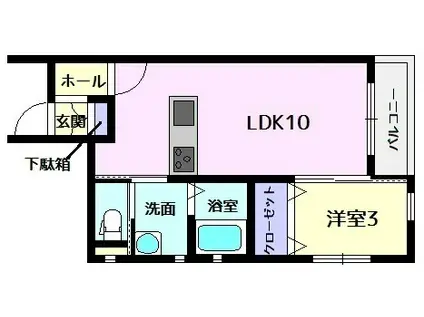 ドルチェ・ヴィータ下西山C(1LDK/1階)の間取り写真