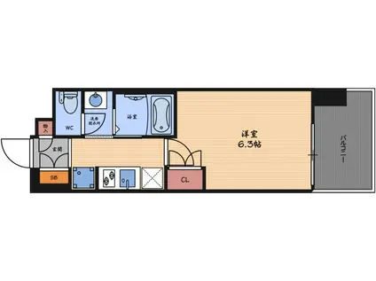 クレストコート靭公園(1K/5階)の間取り写真