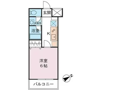 YAYOIDAI DENTO HILLS(1K/2階)の間取り写真
