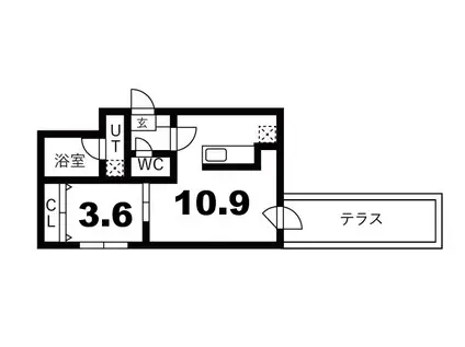 本郷通5丁目MS(1LDK/1階)の間取り写真