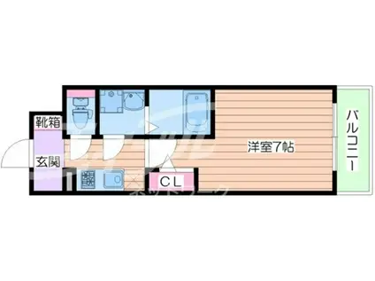 エスリード京橋グランテラス(1K/8階)の間取り写真