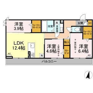 リヴィエール(3LDK/3階)の間取り写真
