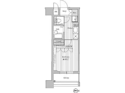 ドゥーエ練馬II(1K/8階)の間取り写真