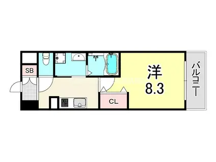 インベスト塚口S-FRONT(1K/4階)の間取り写真