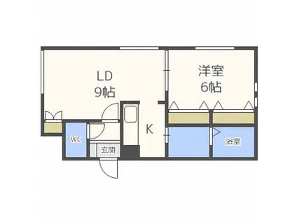 コムフォート北16条(1LDK/4階)の間取り写真