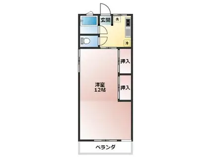 正栄荘(1K/2階)の間取り写真