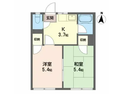 プラザ菊池(2K/1階)の間取り写真