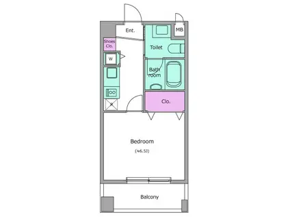 レジディア新川(1K/2階)の間取り写真