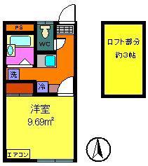 ボヌール大船(1K/1階)の間取り写真