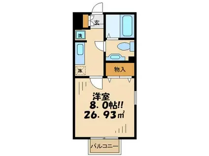 スクエア(1K/1階)の間取り写真