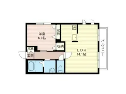 ソライア石神井公園(1LDK/1階)の間取り写真