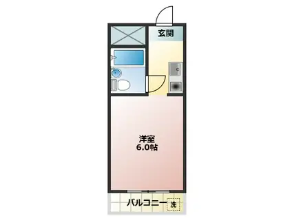 サンオプティ(ワンルーム/1階)の間取り写真