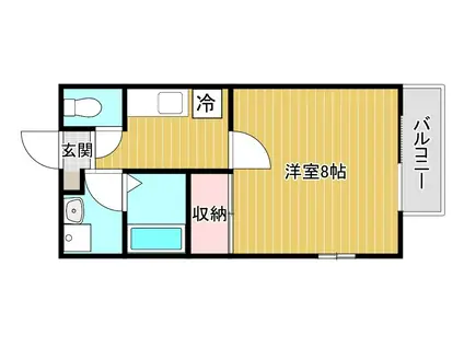 メゾンドールKOIWAII(1K/1階)の間取り写真