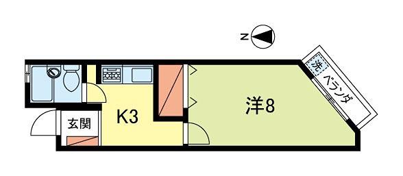 サンハイツ(1K/1階)の間取り写真