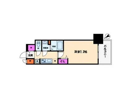 プレサンス大国町ラヴェニール(1K/3階)の間取り写真