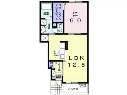 アンベリール ヴィラ(1LDK/1階)の間取り写真