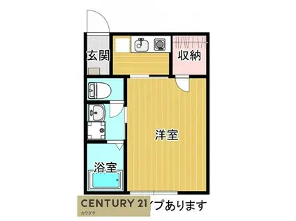 インサイド東須恵(1K/2階)の間取り写真