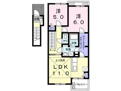 コンテッサ(2LDK/2階)の間取り写真