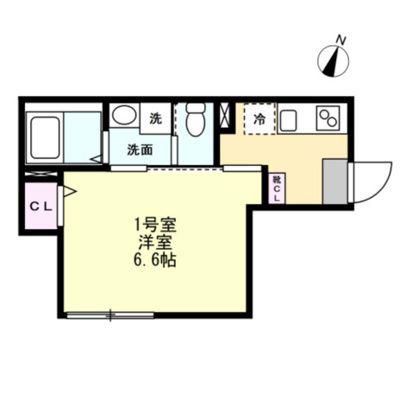 ベイルーム相模原LINO(1K/2階)の間取り写真
