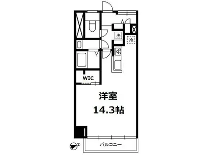 秀和六本木レジデンス(ワンルーム/2階)の間取り写真