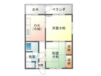 榊原ハイツ(2DK/2階)の間取り写真